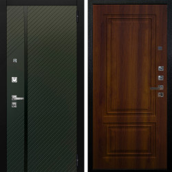 Входная дверь Аргус ЛЮКС 3К ПРО Ланцет Олива софт + Элион Дуб рустикальный