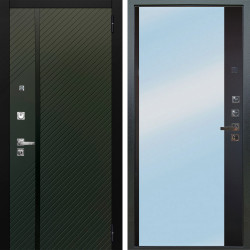 Входная дверь Аргус ЛЮКС 3К ПРО Ланцет Олива софт + Магнум Черный софт