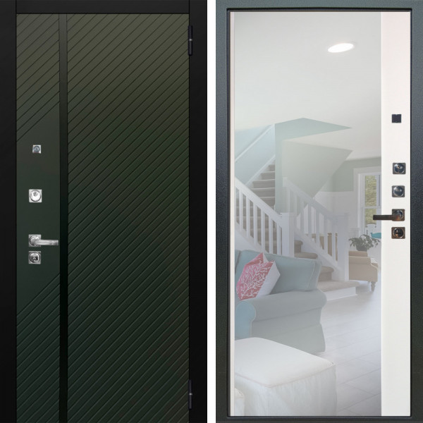 Входная дверь Аргус ЛЮКС 3К ПРО Ланцет Олива софт + Магнум Софт милк