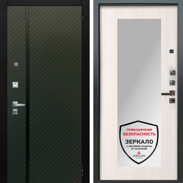 Входная дверь Аргус ЛЮКС 3К ПРО Ланцет Олива софт + Милли Ларче светлый