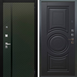 Входная дверь Аргус ЛЮКС 3К ПРО Ланцет Олива софт + Могадиш Черный софт