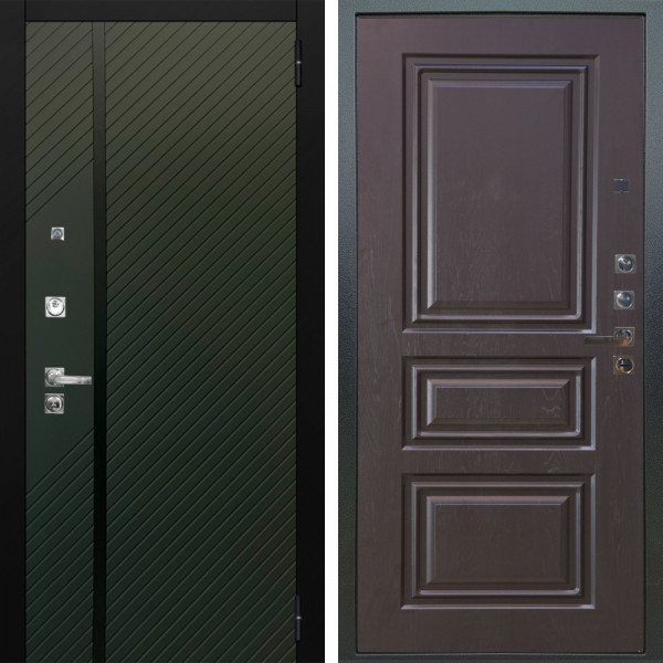 Входная дверь Аргус ЛЮКС 3К ПРО Ланцет Олива софт + Скиф Горький шоколад