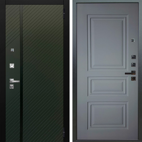 Входная дверь Аргус ЛЮКС 3К ПРО Ланцет Олива софт + Скиф Силк маус