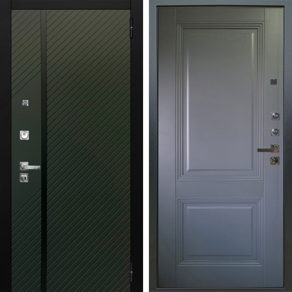 Входная дверь Аргус ЛЮКС 3К ПРО Ланцет Олива софт + Соло Антрацит