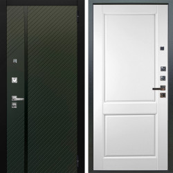 Входная дверь Аргус ЛЮКС 3К ПРО Ланцет Олива софт + Соренто Белая эмаль