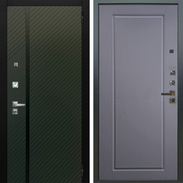 Входная дверь Аргус ЛЮКС 3К ПРО Ланцет Олива софт + Тревор Силк маус