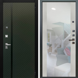 Входная дверь Аргус ЛЮКС 3К ПРО Ланцет Олива софт + Вояж Белое дерево