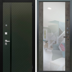 Входная дверь Аргус ЛЮКС 3К ПРО Ланцет Олива софт + Вояж Светлый бетон