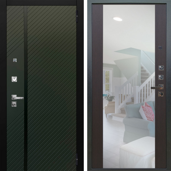 Входная дверь Аргус ЛЮКС 3К ПРО Ланцет Олива софт + Вояж Венге