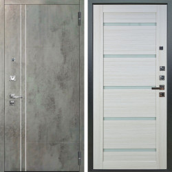 Входная дверь Аргус ЛЮКС 3К ПРО Лофт Темный бетон + Александра Белая лиственница