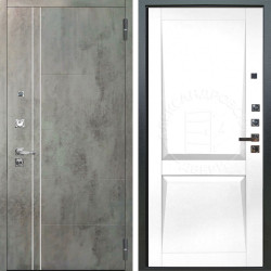 Входная дверь Аргус ЛЮКС 3К ПРО Лофт Темный бетон + Ариана Белая эмаль