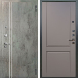 Входная дверь Аргус ЛЮКС 3К ПРО Лофт Темный бетон + Ариана Серая эмаль