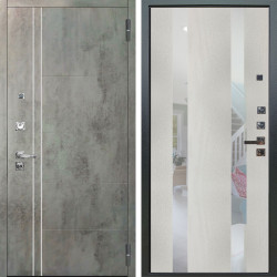 Входная дверь Аргус ЛЮКС 3К ПРО Лофт Темный бетон + Дуэт Белое дерево вставки Николь