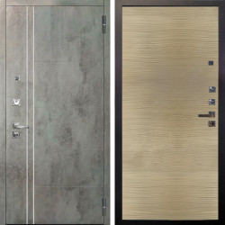 Входная дверь Аргус ЛЮКС 3К ПРО Лофт Темный бетон + Элегант Дорс светлый горизонт