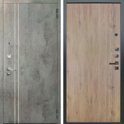 Входная дверь Аргус ЛЮКС 3К ПРО Лофт Темный бетон + Элегант Рустик соломенный