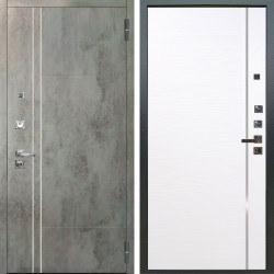 Входная дверь Аргус ЛЮКС 3К ПРО Лофт Темный бетон + Гауда Роял вуд белый