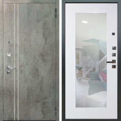 Входная дверь Аргус ЛЮКС 3К ПРО Лофт Темный бетон + Милли Роял вуд белый