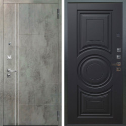 Входная дверь Аргус ЛЮКС 3К ПРО Лофт Темный бетон + Могадиш Черный софт