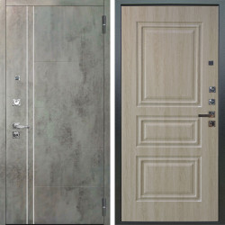Входная дверь Аргус ЛЮКС 3К ПРО Лофт Темный бетон + Скиф Дуб филадельфия крем