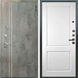Входная дверь Аргус ЛЮКС 3К ПРО Лофт Темный бетон + Соренто Белая эмаль