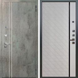 Входная дверь Аргус ЛЮКС 3К ПРО Лофт Темный бетон + Тори Софт милк