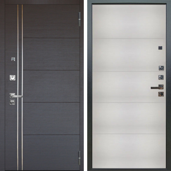 Входная дверь Аргус ЛЮКС 3К ПРО Лофт Венге горизонт + Агат Вельвет белый горизонт