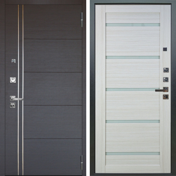 Входная дверь Аргус ЛЮКС 3К ПРО Лофт Венге горизонт + Александра Белая лиственница