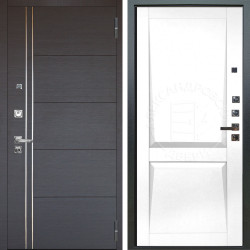 Входная дверь Аргус ЛЮКС 3К ПРО Лофт Венге горизонт + Ариана Белая эмаль