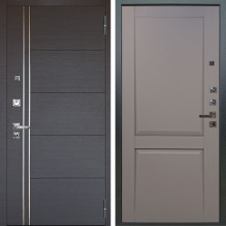 Входная дверь Аргус ЛЮКС 3К ПРО Лофт Венге горизонт + Ариана Серая эмаль