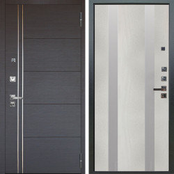 Входная дверь Аргус ЛЮКС 3К ПРО Лофт Венге горизонт + Дуэт Белое дерево вставки Изабель