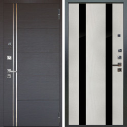 Входная дверь Аргус ЛЮКС 3К ПРО Лофт Венге горизонт + Дуэт Белое дерево вставки Кензо