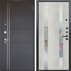 Входная дверь Аргус ЛЮКС 3К ПРО Лофт Венге горизонт + Дуэт Белое дерево вставки Николь