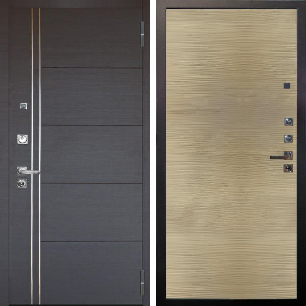 Входная дверь Аргус ЛЮКС 3К ПРО Лофт Венге горизонт + Элегант Дорс светлый горизонт