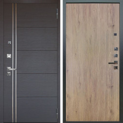 Входная дверь Аргус ЛЮКС 3К ПРО Лофт Венге горизонт + Элегант Рустик соломенный