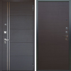 Входная дверь Аргус ЛЮКС 3К ПРО Лофт Венге горизонт + Элегант Венге горизонт