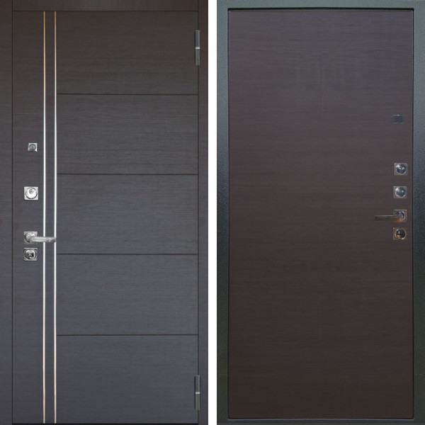 Входная дверь Аргус ЛЮКС 3К ПРО Лофт Венге горизонт + Элегант Венге горизонт