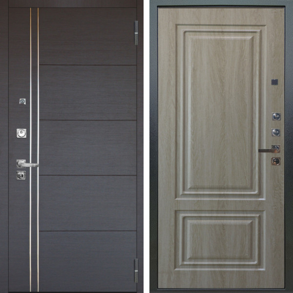Входная дверь Аргус ЛЮКС 3К ПРО Лофт Венге горизонт + Элион Дуб филадельфия крем