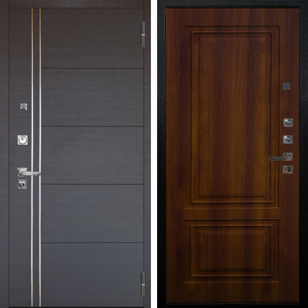Входная дверь Аргус ЛЮКС 3К ПРО Лофт Венге горизонт + Элион Дуб рустикальный