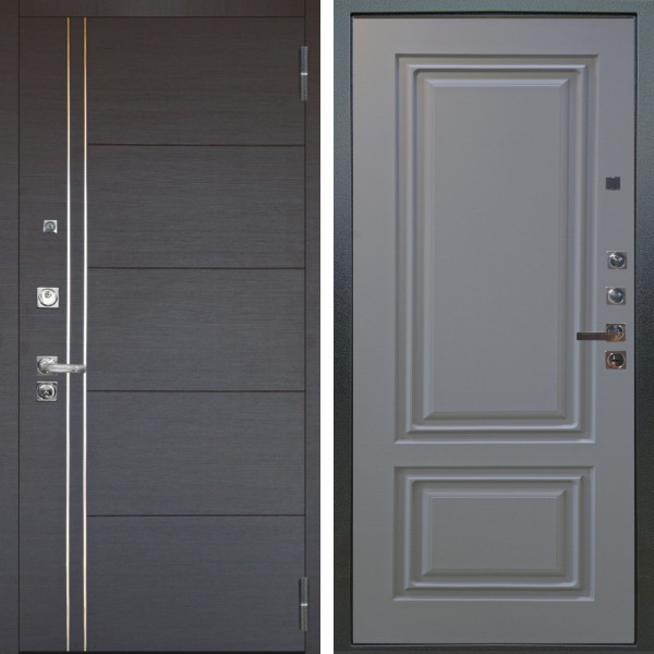 Входная дверь Аргус ЛЮКС 3К ПРО Лофт Венге горизонт + Элион Силк маус