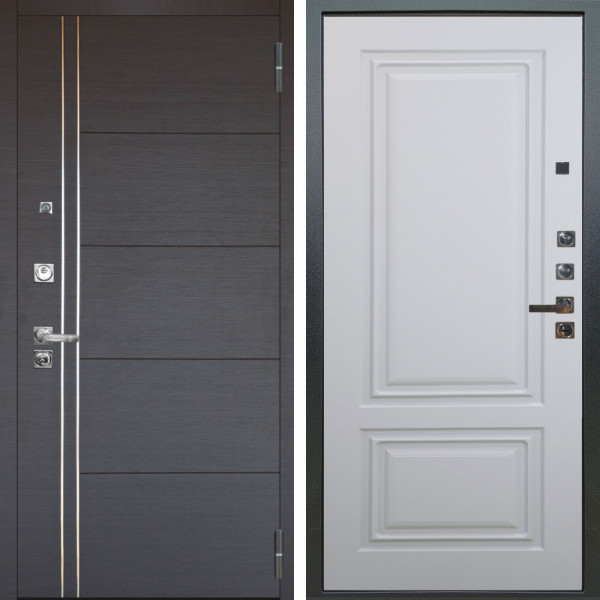 Входная дверь Аргус ЛЮКС 3К ПРО Лофт Венге горизонт + Элион Софт милк