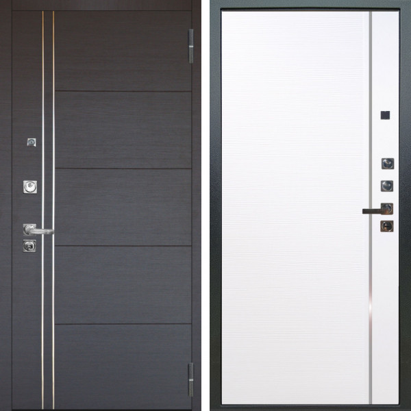 Входная дверь Аргус ЛЮКС 3К ПРО Лофт Венге горизонт + Гауда Роял вуд белый