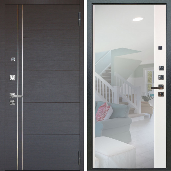 Входная дверь Аргус ЛЮКС 3К ПРО Лофт Венге горизонт + Магнум Софт милк