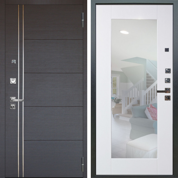 Входная дверь Аргус ЛЮКС 3К ПРО Лофт Венге горизонт + Милли Роял вуд белый