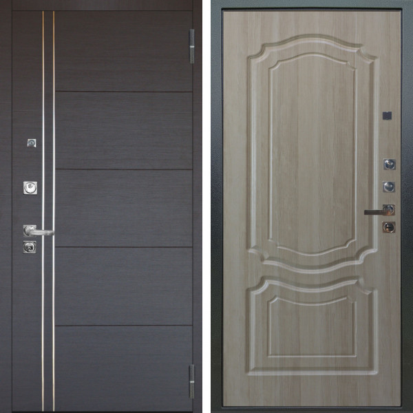 Входная дверь Аргус ЛЮКС 3К ПРО Лофт Венге горизонт + Мишель Ларче светлый