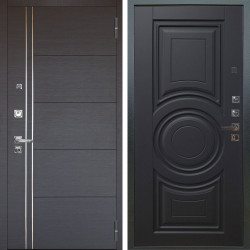 Входная дверь Аргус ЛЮКС 3К ПРО Лофт Венге горизонт + Могадиш Черный софт