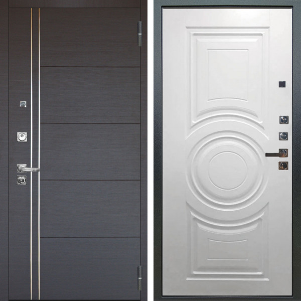 Входная дверь Аргус ЛЮКС 3К ПРО Лофт Венге горизонт + Могадиш Софт милк