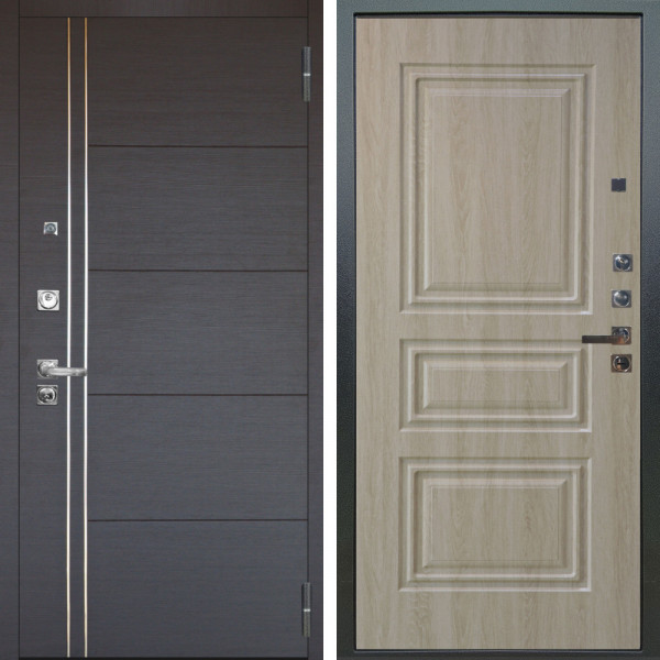 Входная дверь Аргус ЛЮКС 3К ПРО Лофт Венге горизонт + Скиф Дуб филадельфия крем