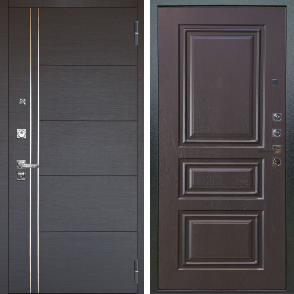 Входная дверь Аргус ЛЮКС 3К ПРО Лофт Венге горизонт + Скиф Горький шоколад