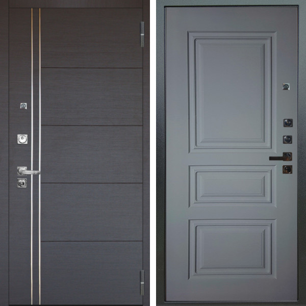 Входная дверь Аргус ЛЮКС 3К ПРО Лофт Венге горизонт + Скиф Силк маус