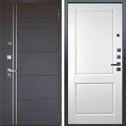 Входная дверь Аргус ЛЮКС 3К ПРО Лофт Венге горизонт + Соренто Белая эмаль